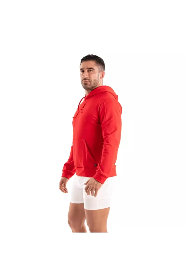 Sweat A Capuche En Polaire Rouge