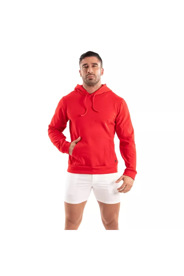 Sweat A Capuche En Polaire Rouge
