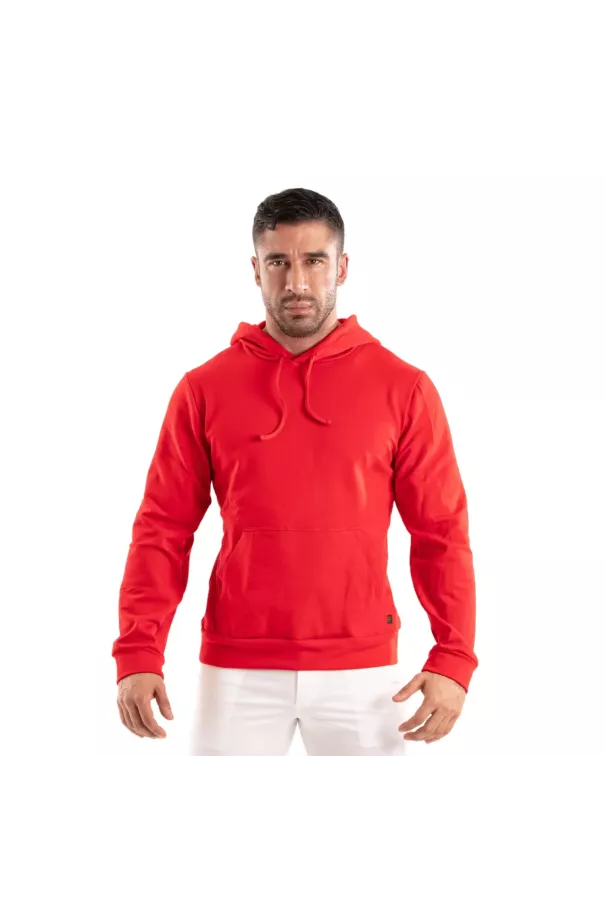 Sweat A Capuche En Polaire Rouge