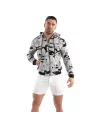 Camo Fleece Hoodie Black Grey