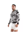 Camo Fleece Hoodie Black Grey