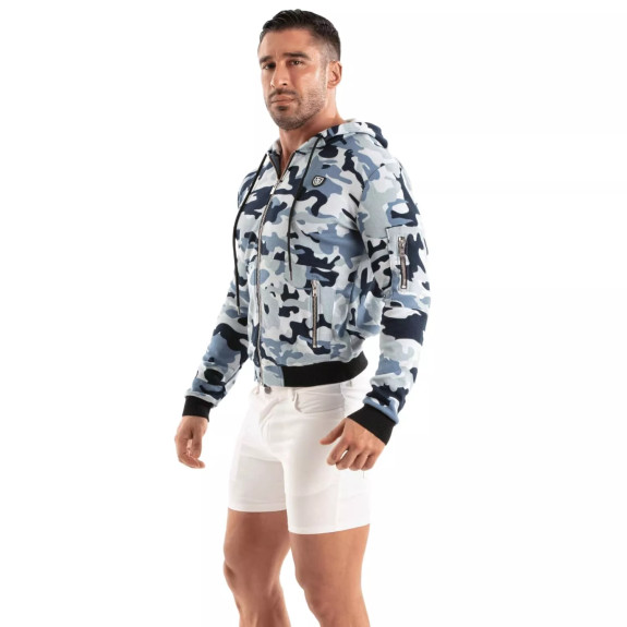 Camo Fleece Hoodie Blue