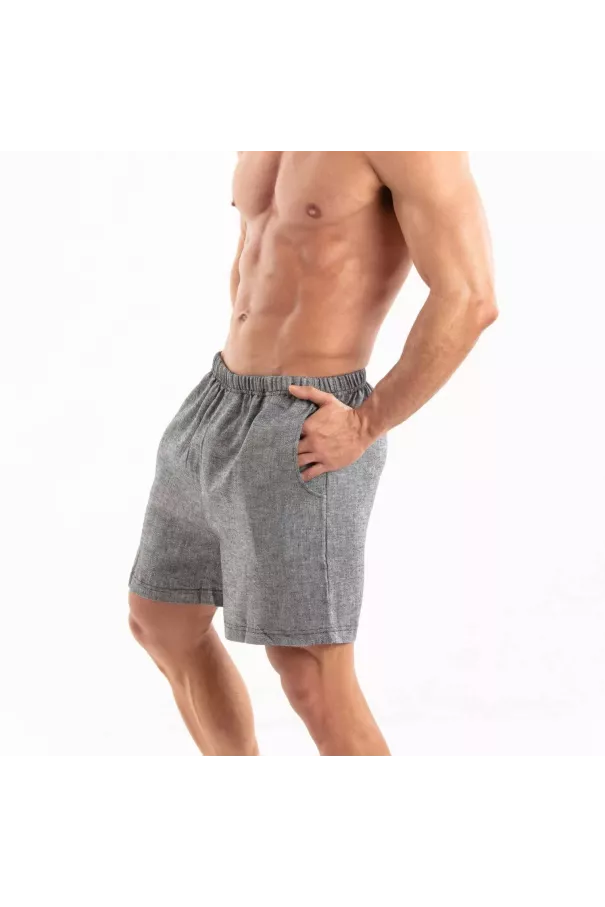 Linen Short Grey
