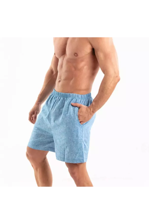 Linen Short Blue