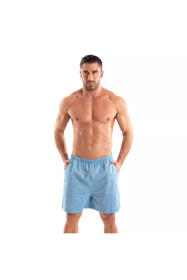 Linen Short Blue