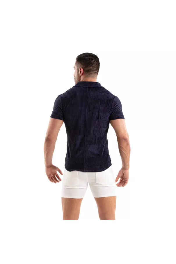 Knitted Corduroy Shirt Navy