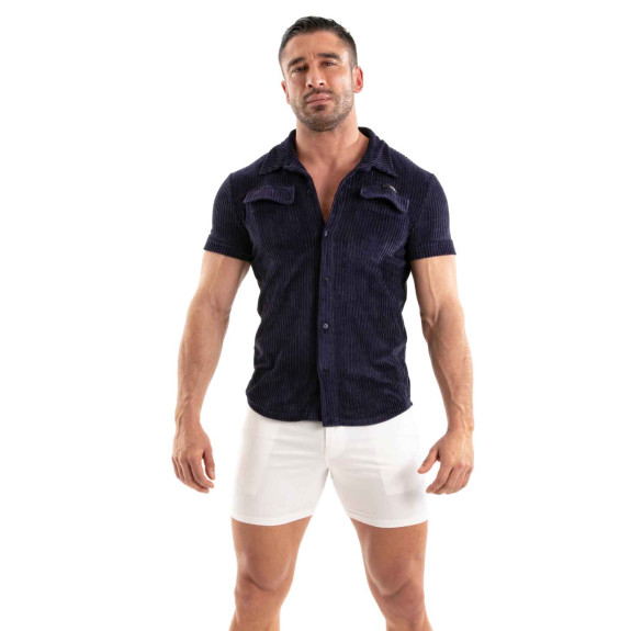 Knitted Corduroy Shirt Navy