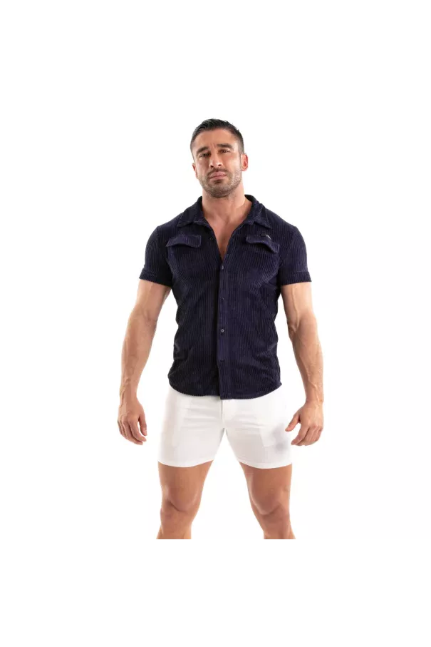 Knitted Corduroy Shirt Navy