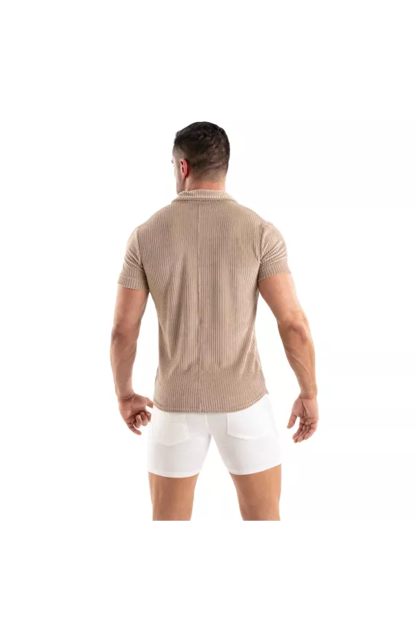 Knitted Corduroy Shirt Sand