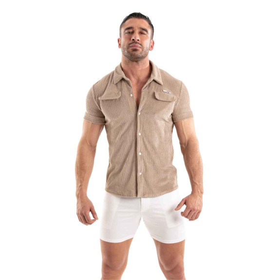 Knitted Corduroy Shirt Sand