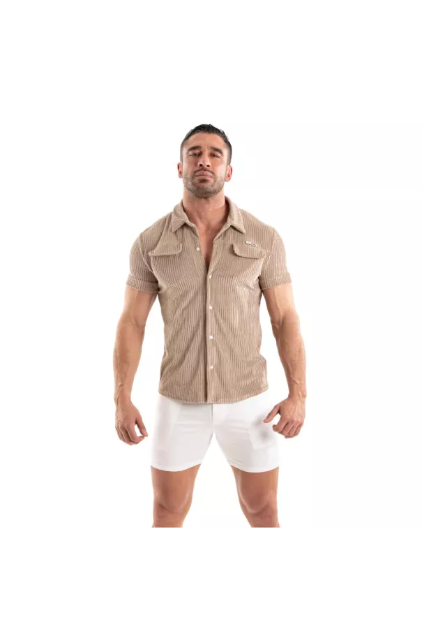 Knitted Corduroy Shirt Sand