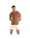 Knitted Corduroy Shirt Camel