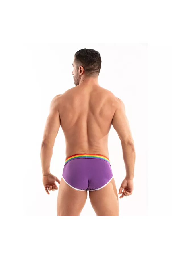 Men With A Pride briefs Purple From Back