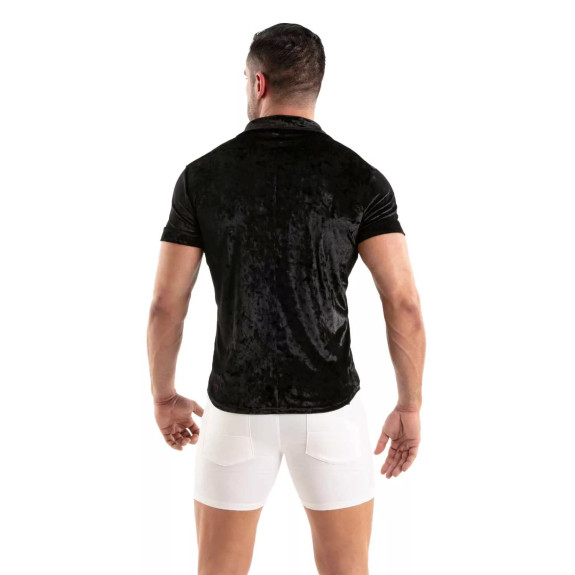 Crushed Velvet Shirt Black