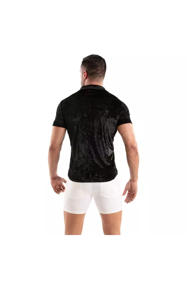 Crushed Velvet Shirt Black