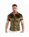 Crushed Velvet Shirt Khaki
