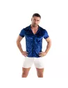 Crushed Velvet Shirt Blue