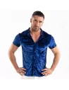 Crushed Velvet Shirt Blue