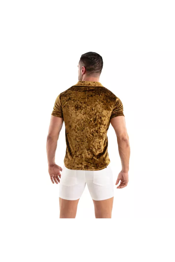 Crushed Velvet Shirt Gold