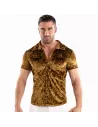 Crushed Velvet Shirt Gold