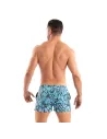 Printed Mid Thigh Swim Short Blue