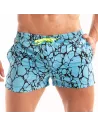 Printed Mid Thigh Swim Short Blue