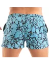 Printed Mid Thigh Swim Short Blue
