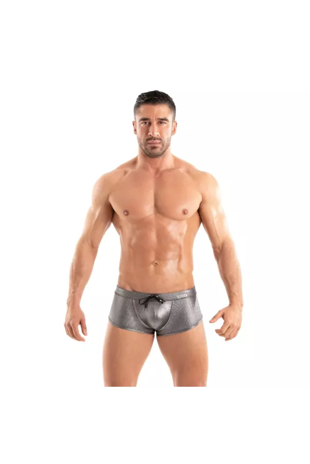 TOF Paris's Model Wearing A Metal Swim Trunk Silver