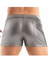 A Metal Zipped Swim Short Silver From Back