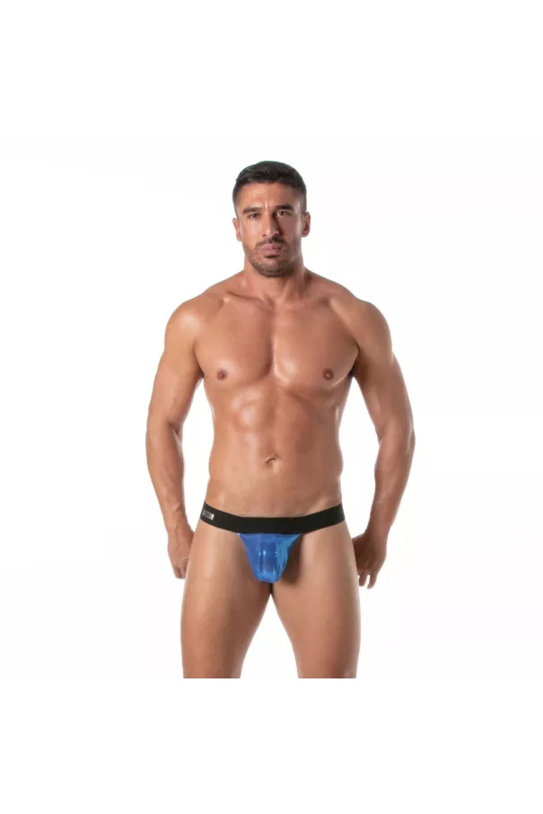 Men Wearing A Fiesta Stringless Thong Royal Blue