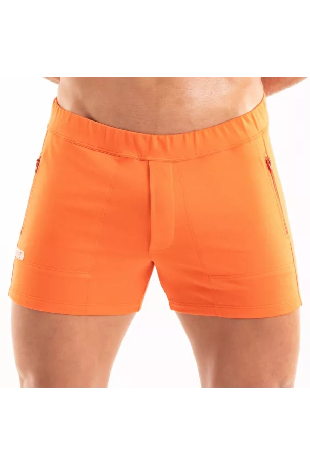 Paris Zipped Shorts Orange