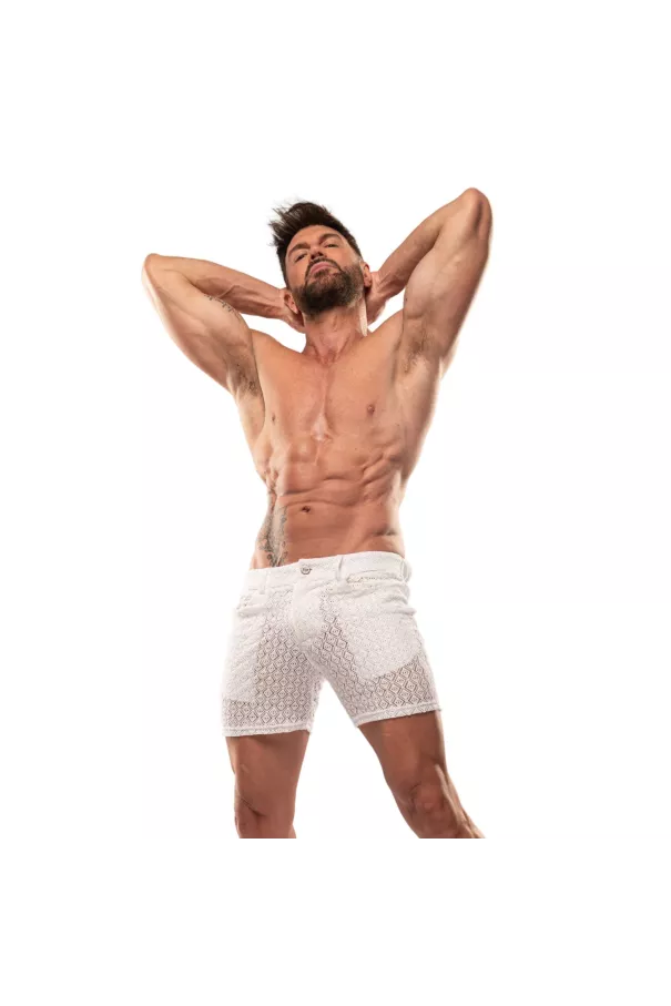 Riviera Mid Thigh Shorts White