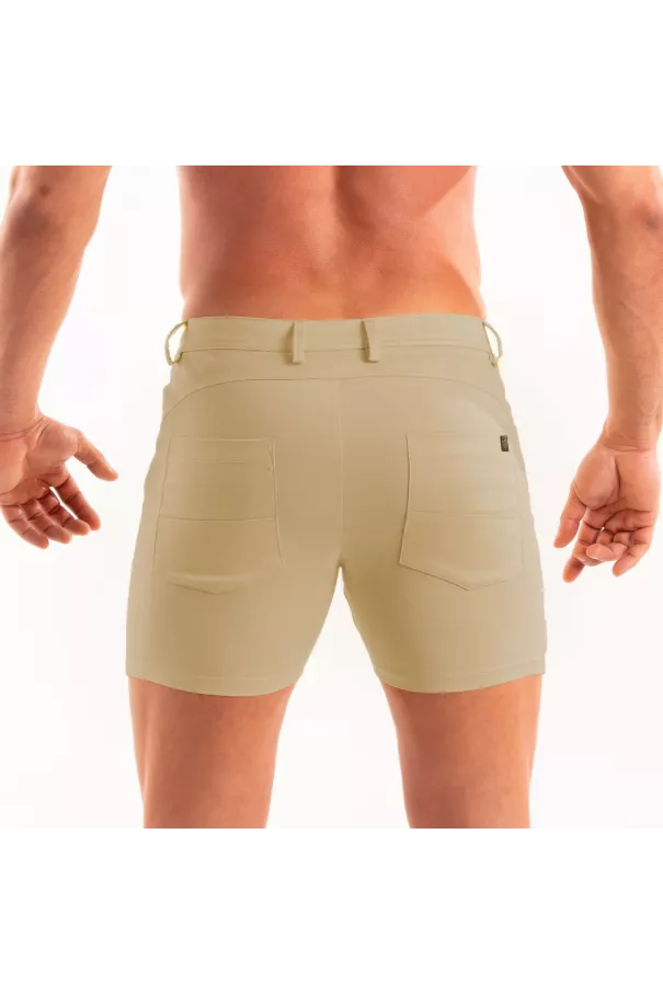 The Chino Short Beige From Back