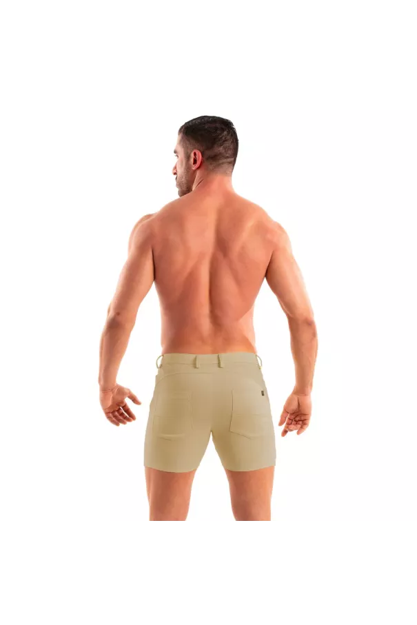 Men Wearing A Chino Short Beige