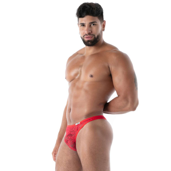 Red Lace Men’s Thong – Sexy Lingerie by TOF Paris
