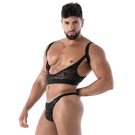 copy offluid lace garter strap red