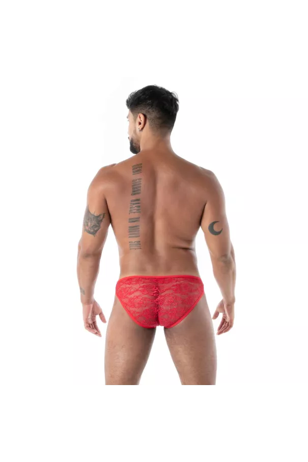 The Fluid Lace Minibriefs Red By TOF Paris