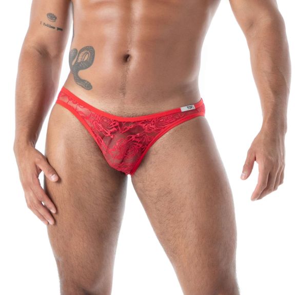 The Fluid Lace Minibriefs Red For Men