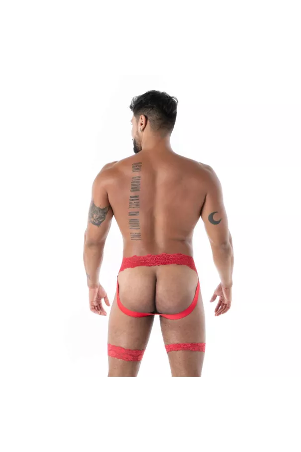 The fluid lace jock chaps red by TOF Paris