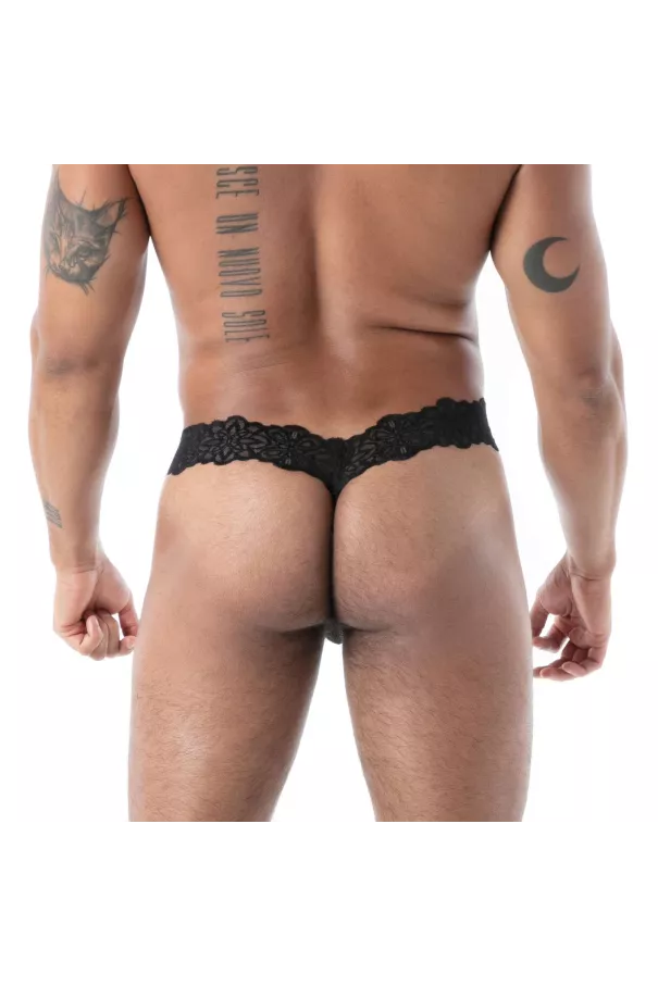 The fluid lace ultra thong black