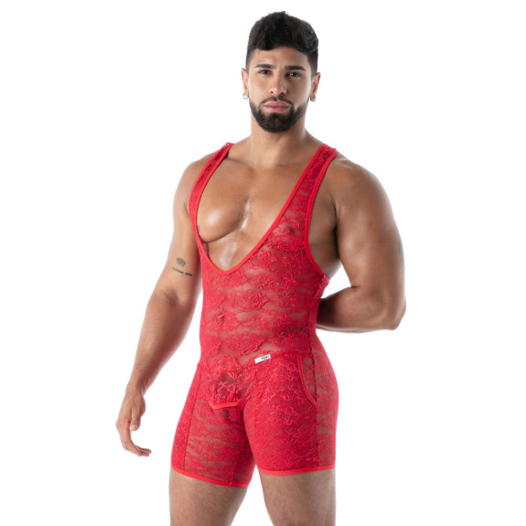 Fluid Lace Pocket Open Wrestling Body Red