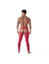 Discover the fluid lace open legging red from back