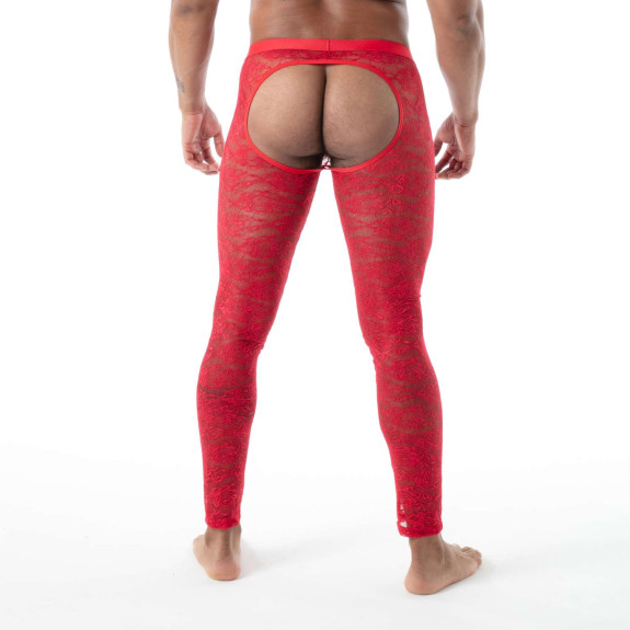 The fluid lace open legging red by TOF Paris
