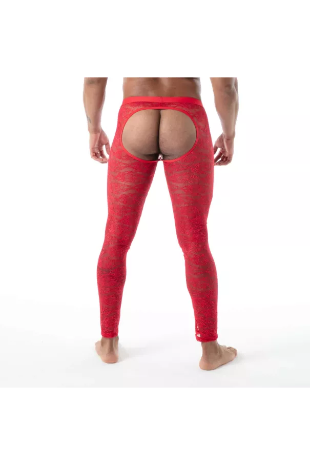 The fluid lace open legging red by TOF Paris