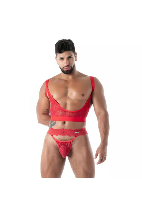 Fluid Lace Ultra Thong Red For Men