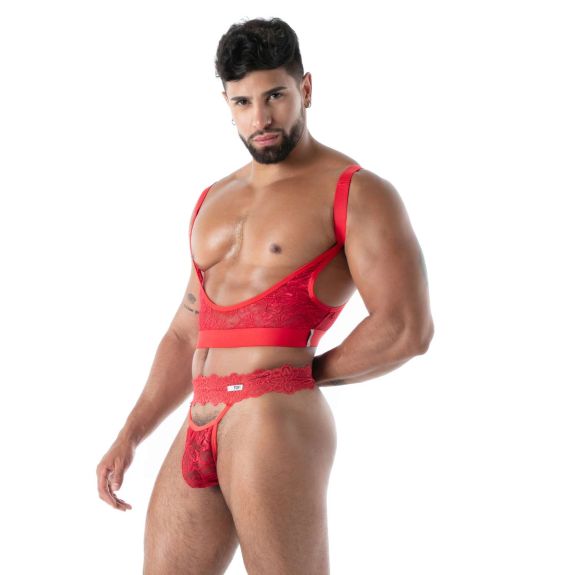 The Fluid Lace Ultra Thong Red