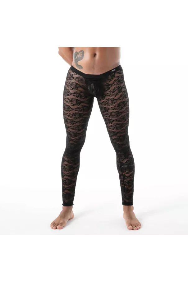fluid lace open legging black