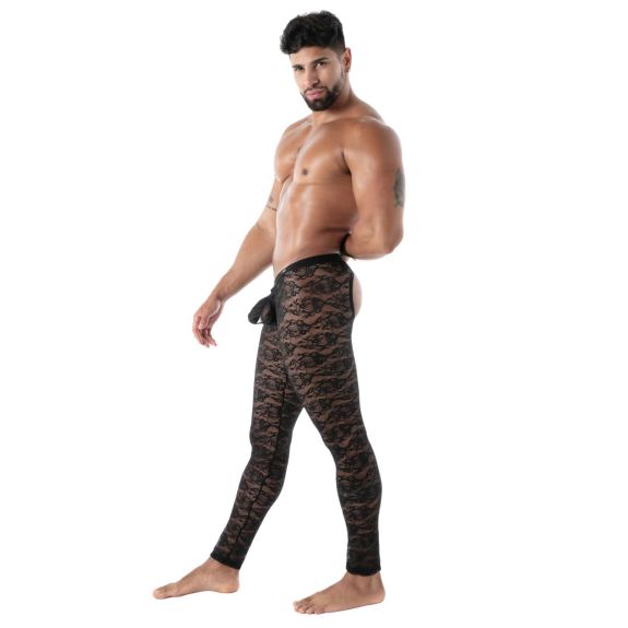 fluid lace open legging black