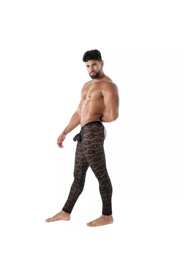 fluid lace open legging black