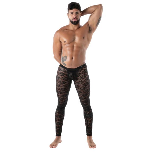 fluid lace open legging black